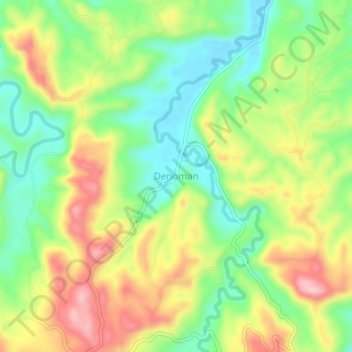 Denoman topographic map, elevation, terrain