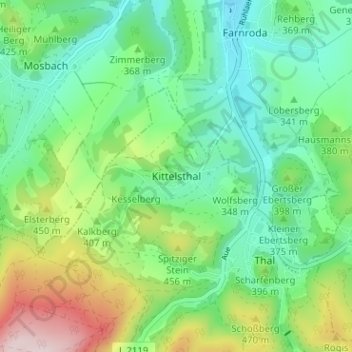 Kittelsthal topographic map, elevation, terrain