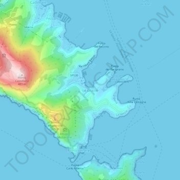 Le Grazie topographic map, elevation, terrain