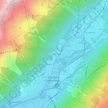 Les Nants topographic map, elevation, terrain