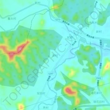 Liang topographic map, elevation, terrain