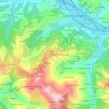 El Pozobal topographic map, elevation, terrain