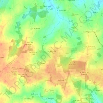 Le Liminbout topographic map, elevation, terrain