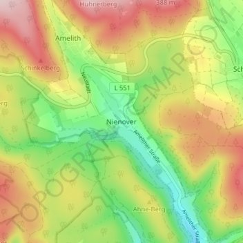 Nienover topographic map, elevation, terrain