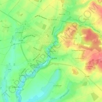 Chantemerle topographic map, elevation, terrain