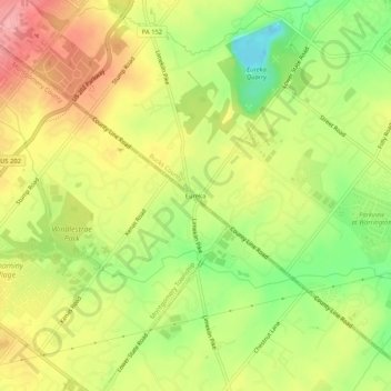 Eureka topographic map, elevation, terrain