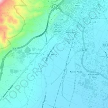 Apiche topographic map, elevation, terrain