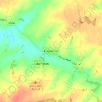 Hackleton topographic map, elevation, terrain