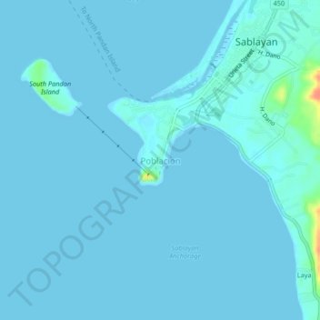 Poblacion topographic map, elevation, terrain