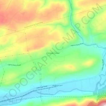 Christian Corner topographic map, elevation, terrain