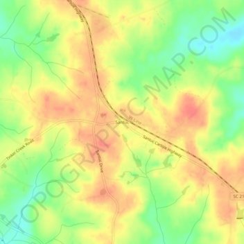Santuc topographic map, elevation, terrain