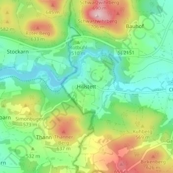 Hillstett topographic map, elevation, terrain