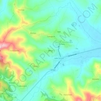 Blengi topographic map, elevation, terrain