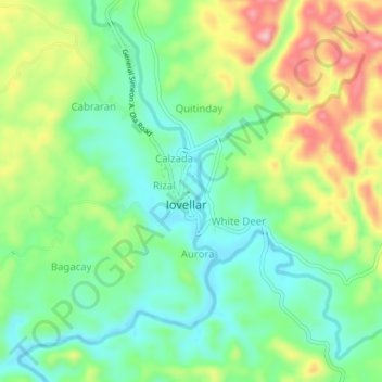 Plaza topographic map, elevation, terrain