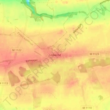 Löberöd topographic map, elevation, terrain