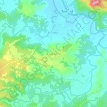 Sukailang topographic map, elevation, terrain