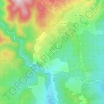 Gruiu topographic map, elevation, terrain