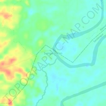 Sungai Rotan topographic map, elevation, terrain