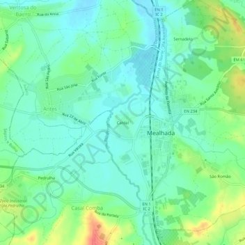 Cardal topographic map, elevation, terrain