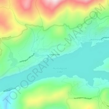 Cedar Crest topographic map, elevation, terrain