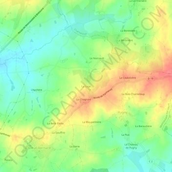 La Loge topographic map, elevation, terrain
