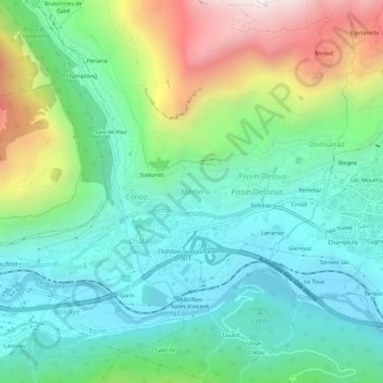 Merlin topographic map, elevation, terrain