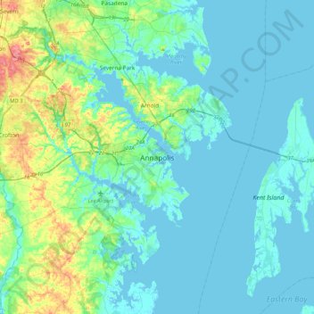 Annapolis topographic map, elevation, terrain