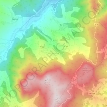 Vezzolacca topographic map, elevation, terrain