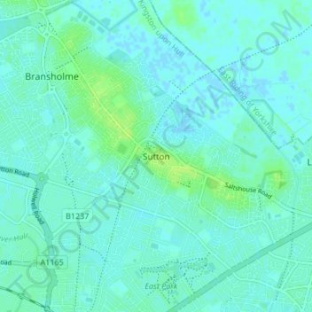 Sutton topographic map, elevation, terrain