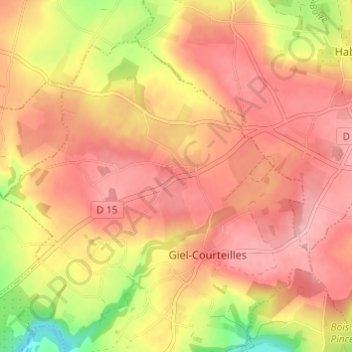 Courteilles topographic map, elevation, terrain