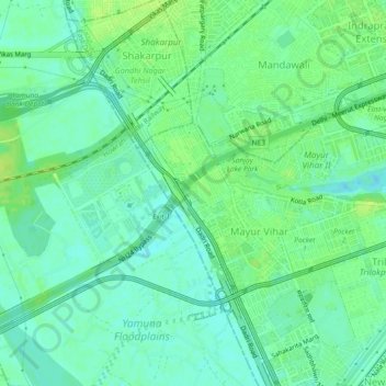 Samaspur topographic map, elevation, terrain