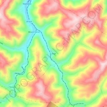 Page topographic map, elevation, terrain