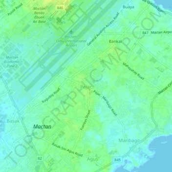 Pajac topographic map, elevation, terrain