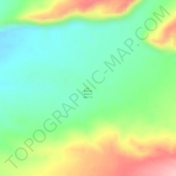 Monte Blanco topographic map, elevation, terrain