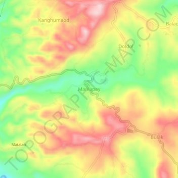 Manlapay topographic map, elevation, terrain
