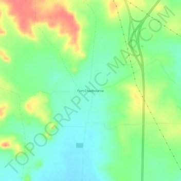 Fort Chadbourne topographic map, elevation, terrain