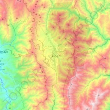 Loja topographic map, elevation, terrain