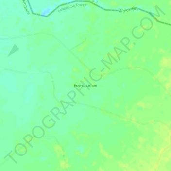 Puerto Limon topographic map, elevation, terrain