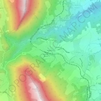 Bouthoui topographic map, elevation, terrain