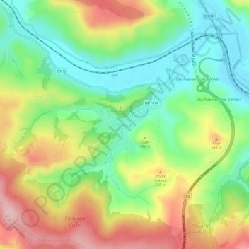 Viștea topographic map, elevation, terrain