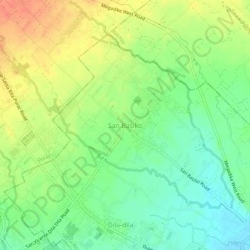 San Basilio topographic map, elevation, terrain