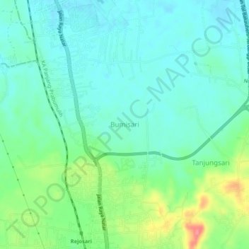 Bumisari topographic map, elevation, terrain