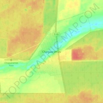 Chaguaramas topographic map, elevation, terrain