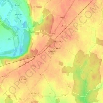La Ferandière topographic map, elevation, terrain