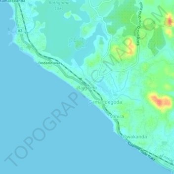 Rajgama topographic map, elevation, terrain