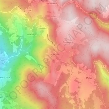 Moliachon topographic map, elevation, terrain