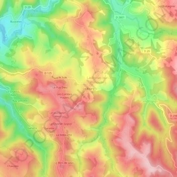 Le Bourg topographic map, elevation, terrain