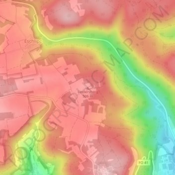 Lindersberg topographic map, elevation, terrain