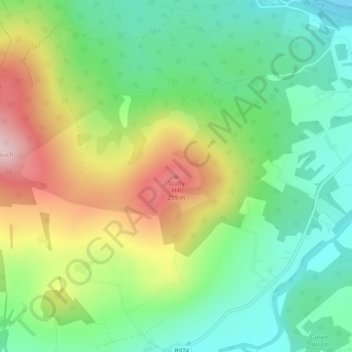 Scolty Hill topographic map, elevation, terrain