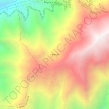 Huaron topographic map, elevation, terrain